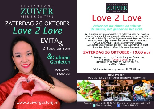 Evita Tjon A Ten Brengt LOVE 2 LOVE naar Restaurant Zuiver